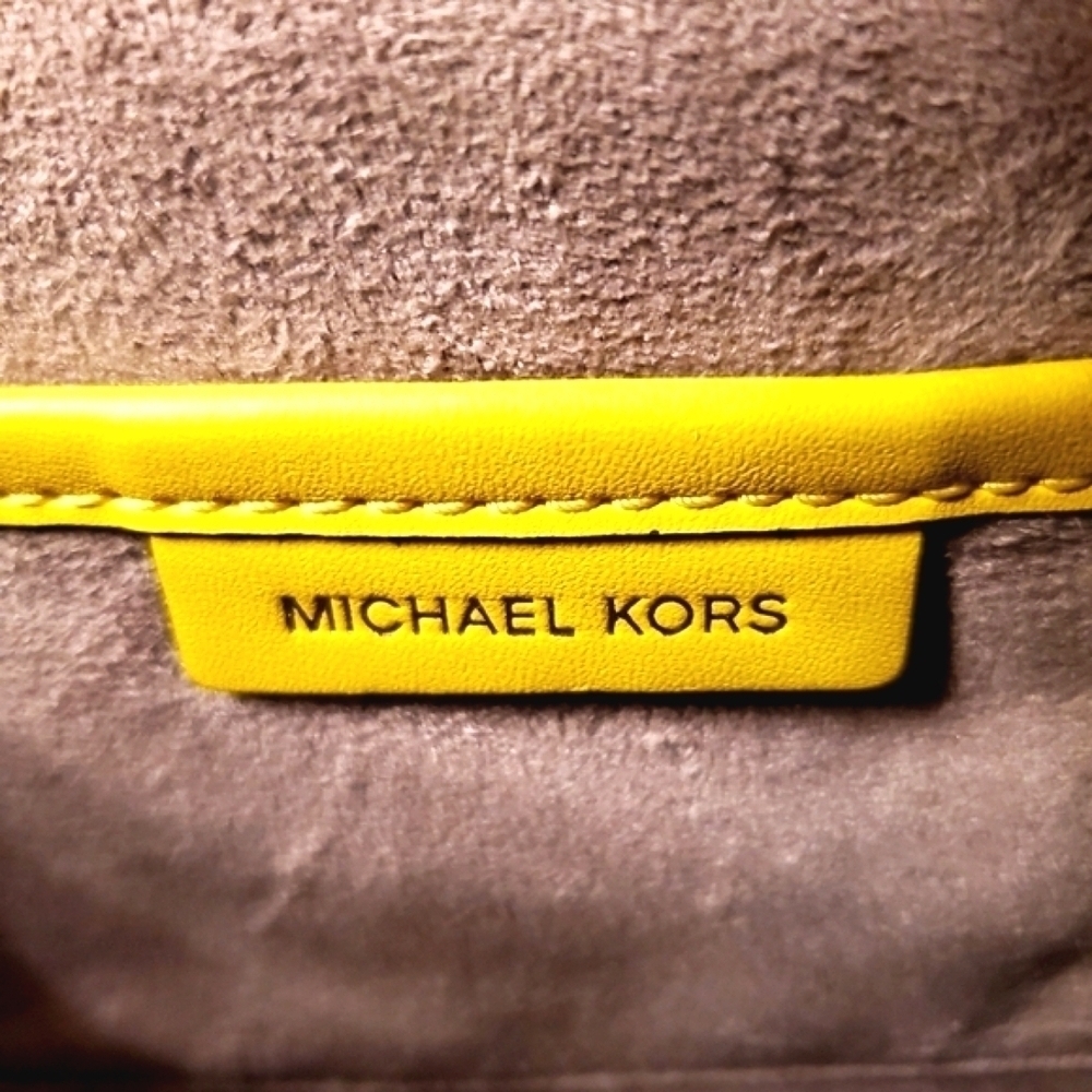 MICHAEL KORS HENDRIX SHOULDER FLAP BAG YELLOW CROC GENUINE LEATHER CROSSBODY - Picture 11 of 15